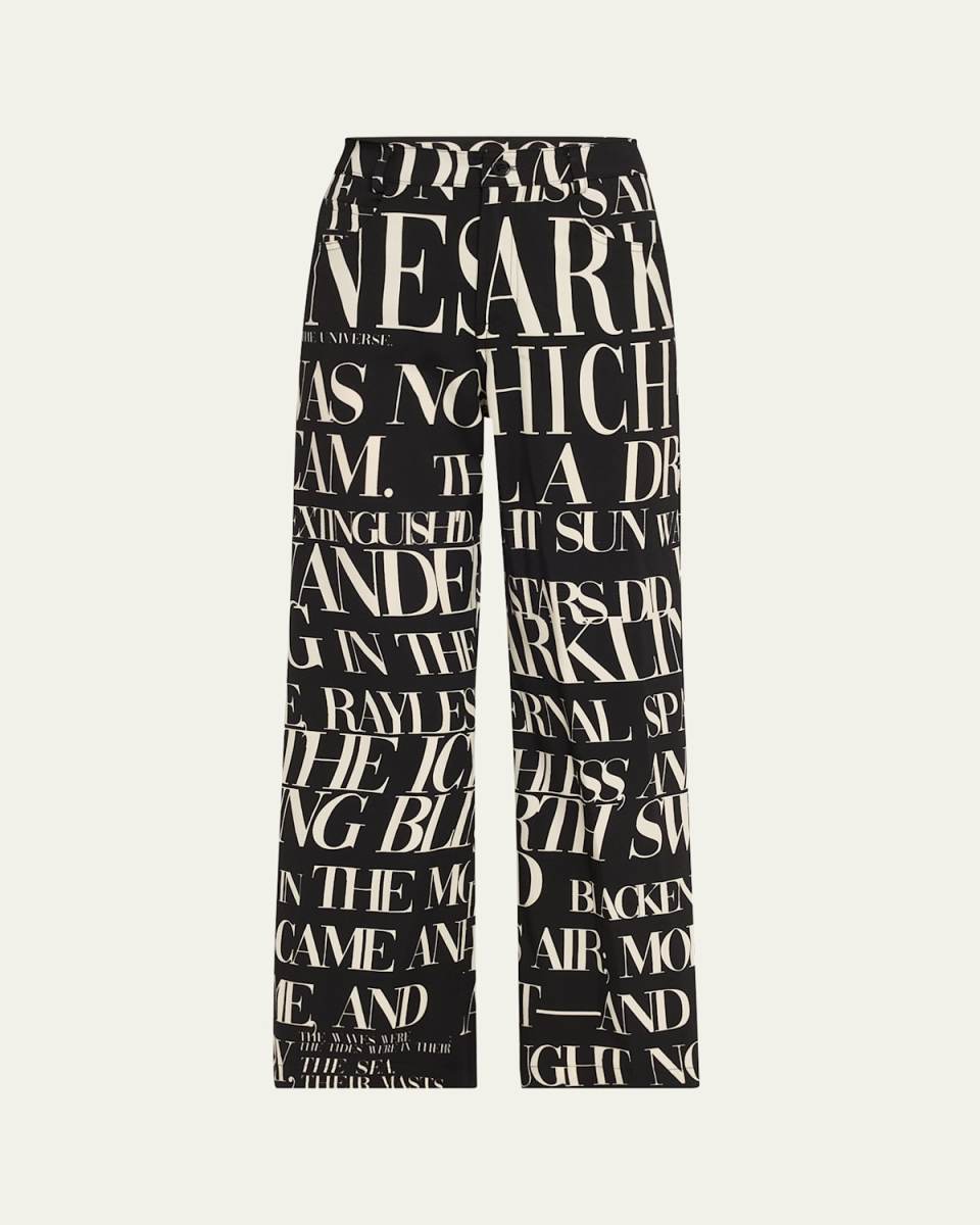 Poeme Noir Cropped Wide Leg Wool Pants